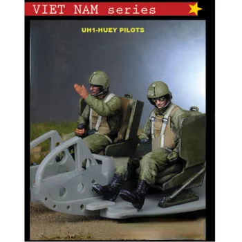 1/35 Mini Diorama Dervos Pav Modelio Rinkinio Vietnamo Karo metu JAV Armijos Sraigtasparnio Pilotas 2 Žmonės Nesurinkti Unpainted Nemokamas Pristatymas