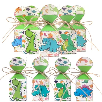 12pcs Dinozaurų Saldainiai Dovanų Dėžutėje Gydyti Dinosaurio Popieriaus Dėžės Dino Temą Vaikų Gimtadienio Dekoracijos Pakuotės, Dėžutės Baby Shower