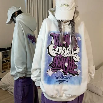 2023 Harajuku Hip-Hop Prekės Laišką Grafinis Hoodies Vyrų Prarasti Negabaritinių Marškinėlius Grynos Medvilnės Rudens Žiemos Drabužių Streetwear