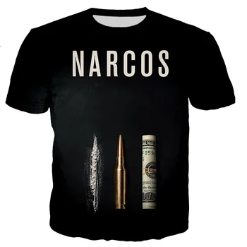 2023 Naujas Narcos Pablo Escobar Narcos 3D Atspausdintas T-shirt Vyrai Moterys Mados Atsitiktinis Marškinėlius Harajuku Streetwear Negabaritinių Viršūnes Tees