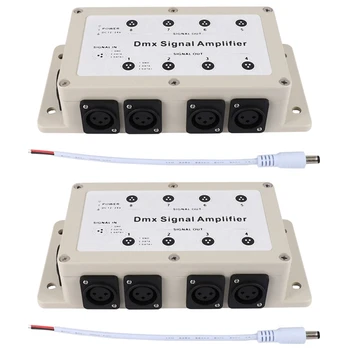 2X Dc12-24V 8 Kanalo Galia Dmx Dmx512 LED Valdiklis Signalo Stiprintuvas Splitter Platintojas Namų Įrangą