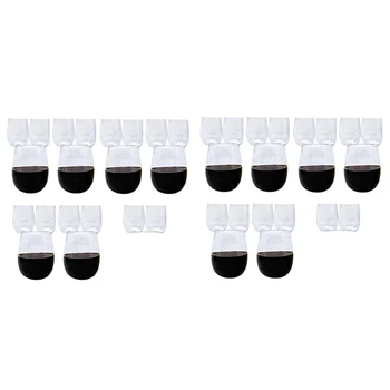 40X Vienkartinės Vyno Taurės, Stemless Plastiko Vyno Taure Šalių Vyno Taures, Plastikiniai Šampano taurių