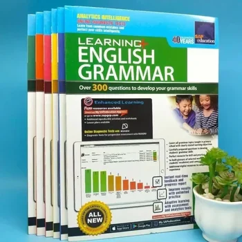 6 Knygas Singapūras Gramatikos Spa 3-12 Metų Vaikams, Kurie Mokosi Anglų Kalbos Testą Medžiagų Pratybų Sąsiuvinis Sąsiuvinis, Vadovėlis Pratybų Sąsiuvinis