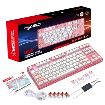 87Keys Laidas USB Mechaninė Klaviatūra Žaidimų Klaviatūra Anti-Šešėlius Technologija, tolygus ir Nepertraukiamas Rašyti