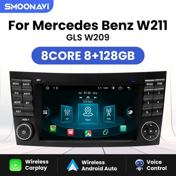 8G Belaidžio Carplay Automobilio Radijo Grotuvas Mercedes Benz E-class W211 E200 E220 E300 E350 E240 E270 E280 CLS CLASS W219 Android 12