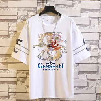 Anime Genshin Poveikio Cosplay Kamisato Ayaka 26 Įvairių Modelių Moterims, Vyrams trumpomis Rankovėmis T-shirt Rudenį Spausdinti Streetwear T-shirt