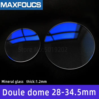AR Mėlyna Padengtas Dvigubo kupolo 1.2 mm storio skersmuo 28mm ~ 34.5 mm laikrodžio stiklo pakeitimas Aukščiausios kokybės stiklo objektyvas žiūrėti atveju