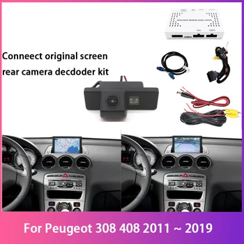 Atbulinės eigos Galinio vaizdo Kamera Skirta Peugeot 308 408 2011 ~ 2019 Atsarginės fotoaparato sąsaja ryšio Pradinį ekraną automobilio Parkavimo Kamera
