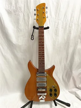 Aukštos kokybės 325-6 styginiai elektrinė gitara Skaidrios geltonos spalvos chromuotas aksesuaras r tiltas aukso guard