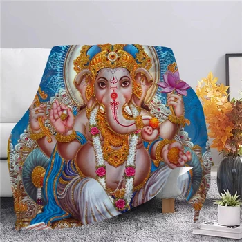 CLOOCL Dievo Išminties Ganeshas Flanelė Antklodė 3D Atspausdintas Mesti Antklodę Sapnų Stiliaus Biuro Plauko Antklodės Iškylą Antklodės