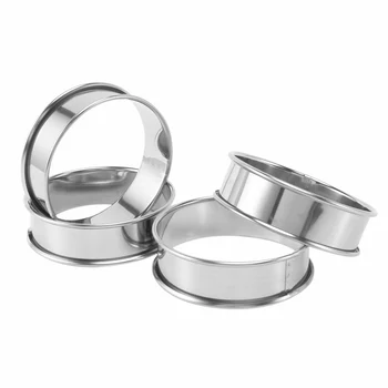 Dvigubo Valcavimo Tortų Žiedai anglų Blynai Žiedai Profesinės Crumpet Žiedų Rinkinys 4