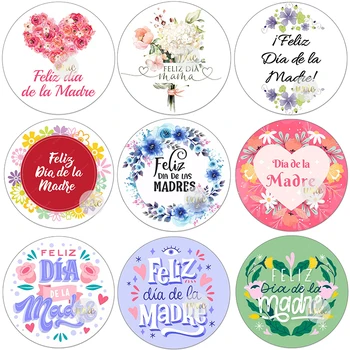 Feliz Día De La Madre Español Laimingas Motinos Diena Dekoro Lipdukai, Etiketės, Gėlių, lipnios Popierinės Etiketės