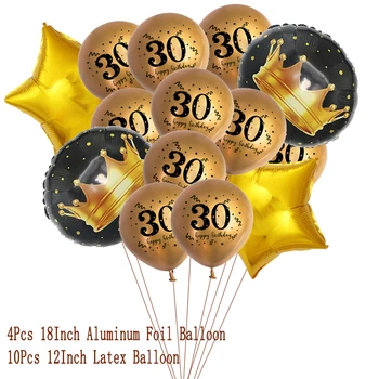 Golden 30 40 50 60 Gimtadienio Vystymo Reklama Balionas Suaugusiųjų Laimingas Gimtadienio Jubiliejų, Apdailos Dirbiniai