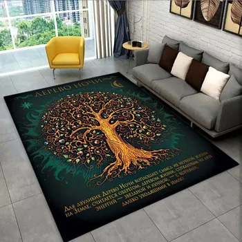 Gyvybės medžio modelį spausdinti kambarį miegamajame kiliminė danga, apsauga nuo dulkių ir priešslydžio sistema esminius kilimų naudoti namuose, plotas kilimas