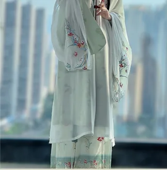 Hanfu Derliaus hefu Suknelė su Restorano Siuvinėjimas ir Elegantiškas Stovėti Apykaklės, siūlanti Lieknėjimo ir Aukštis-didinti Poveikis