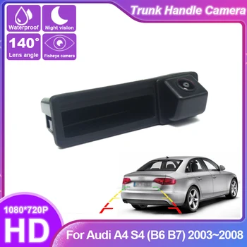 HD CCD Galinio vaizdo Vandeniui Aukštos kokybės vaizdo Kamera Audi A4 S4 (B6, B7) 2003~2006 m. 2007 m. 2008 M. Kamieno Rankena Kamera atsargine kamera