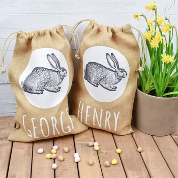 Individualiems poreikiams pritaikytos Bunny triušiai Velykų Džiuto pluošto krepšys Egg Hunt krepšelį apdaila, vaikai, vaikas, berniukas, mergaitė dovana žaislas pinigų pateikti šokolado Maišas