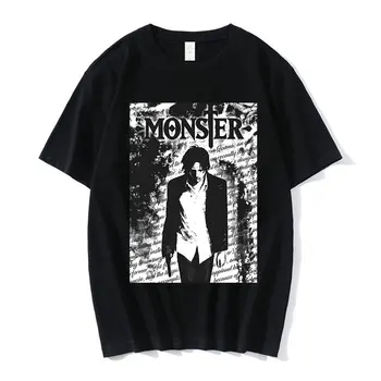 Japonų Anime Naoki Urasawa ' s Monster Grafinis Marškinėliai Atsitiktinis 100% Medvilnės, trumpomis Rankovėmis T Shirts, Negabaritinių Harajuku Streetwear