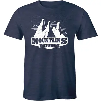 Kalnai Laukia - Kalno Virš Debesų Dizaino vyriški T-shirt Dovana