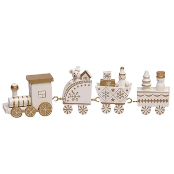 Kalėdų Medinis Žaislas Traukinio Mielas Kalėdų Namų Dekoro Mini Traukinio Papuošalų Kalėdos Lentelės Viršuje Ornamentu