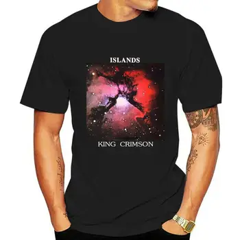 King Crimson MenS Salos T-Shirt Juoda Spausdinimo Drabužiai, Marškinėliai