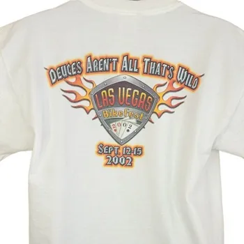 Las Vegase Bike Fest T Shirt, Derliaus Y2K 2002 Deuces Wild Motociklo Dviratininkas Mens Dydis Didelis