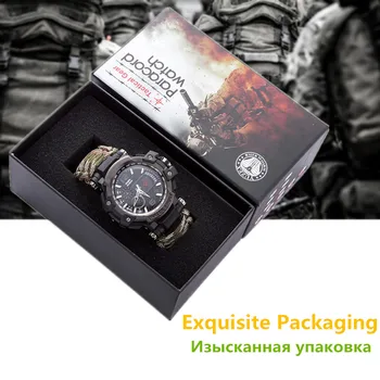Lauko Išgyvenimo Horloge Waterdicht Multifunctionele Survival Kit Militaire Tactische Horloge Raištį Kempingas Įrankių Pagalbos