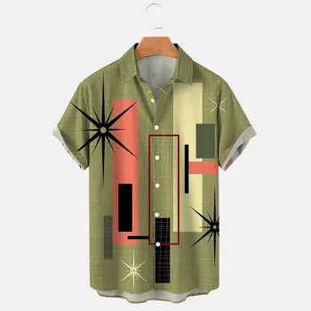 Medvilnės Mišiniai Trumpas Rankovės Šalies Marškinėliai & Viršūnes atostogų-shirt Stiliaus 11