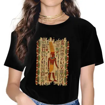 Moterų Amona Re Ornamentu Papirusas Klasikiniai Marškinėliai Egipto Senovės Egipto Kultūra Laisvalaikio Drabužių trumpomis Rankovėmis Crewneck Tees