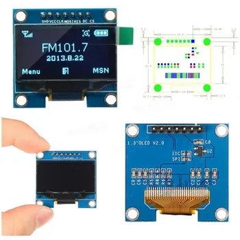 NAUJAS 1.3 colių OLED ekranas modulis 128X64 Blue 7 Smeigtukai SPI sąsaja komunikacijos 