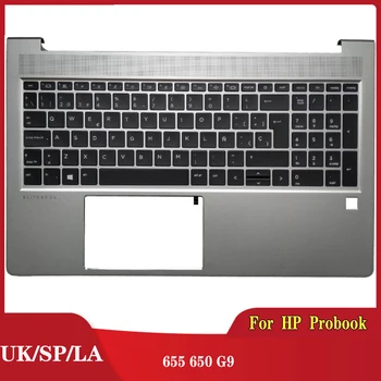 NAUJAS UK/ispanų/lotynų nešiojamojo kompiuterio klaviatūra HP Probook 655 650 G9 su palmrest viršutinį dangtelį