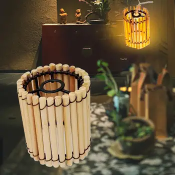 Naujų Kūrybinių Kinų Stiliaus Rankų darbo Bambuko Lubų Umbra Audimo Trimitas Liustra už Troba Viešbutis Apdaila