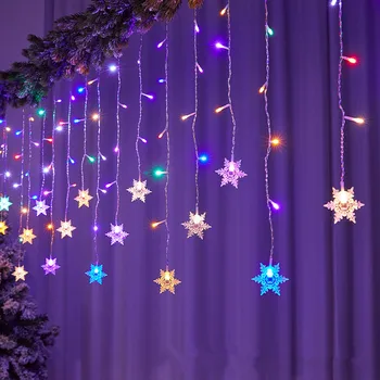 Snaigės LED Užuolaidos, Šviesos, Linksmų Kalėdų Dekoracijos Namų 2023 Cristmas Ornamentu Navidad Noel Kalėdų Dovanos Naujųjų Metų Garliava