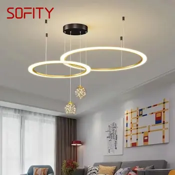SOFITY Šiaurės Pakabukas Lempa, Modernios LED Kūrybinės 3 Spalvų Šviestuvo Žiedas aplink Šviesos Armatūra Namų Kambarį Miegamojo Puošimas