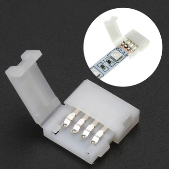 Solderless Clip-on Jungtis Jungtis 4 Pin 10mm Už 5050 RGB LED Juostos LightNo Įrankių ar Elektros Patirtis Patvarus