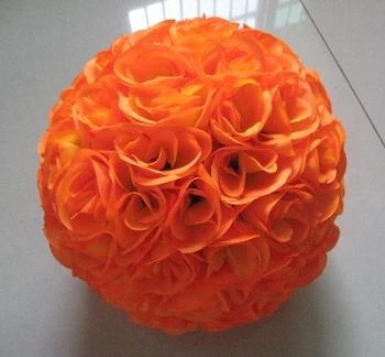 SPR šilko bučiavosi kamuolys-oranžinė-25cm vestuvių plastiko centras vestuvių užuolaidų dekoravimui