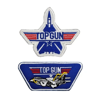 Top Gun Išsiuvinėti Hook&loop Pleistras Taktinis Moralę Ženklelis Orlaivių Raištį Kuprinė Skrybėlę Lipdukas Lopai Drabužiai