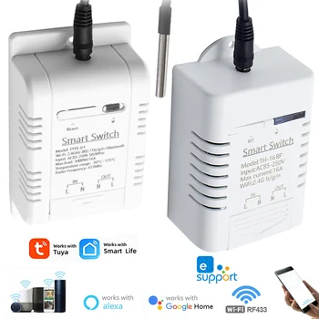 Tuya/Ewelink Smart Temperatūra Wifi Jungiklis 16A 3000W Pažangios kontrolės Termostatas Suderinama su Alexa 