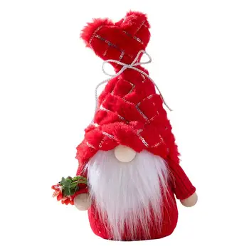 Valentino Nykštukai Pliušinis Beveidis Gnome Pliušinis Lėlės Nykštukas Figūrėlės ecor su Širdies Skrybėlę Beveidis Lėlės Namų Darbalaukio Papuošalai