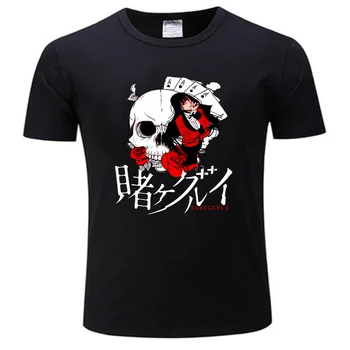 Vyrai o-kaklo marškinėlius mados prekės ženklo t-shirt juoda naujas Japonų Manga Kakegurui Marškinėliai Yumeko Yabami T-shirt-Kompulsinis Aferistas