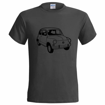 Vyrų Geriausia Pardavimo Marškinėliai FIAT 600 TRAFARETAS DIZAINAS T SHIRT MENS CLASSIC CAR RETRO Summer Tee Marškinėliai