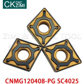įdėklai CNMG120408-PG SC4025 Karbido įdėklai Pjovimo medienos CNC Tekinimo Įrankiai, Įdėklai Pjovimo geležtės priemonė, CNMG 120408 Plieno